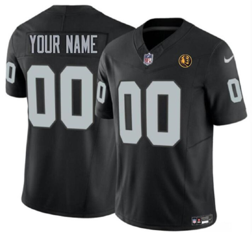 Men's Black Las Vegas Raiders Customized 2023 F.U.S.E. With John Madden Patch Vapor Limited Stitched Jersey